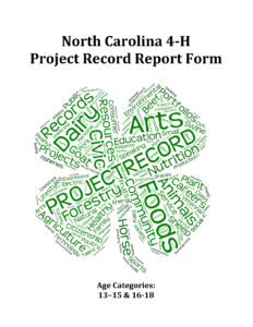 4 h project books north carolina cooperative extension nc 4 form