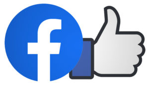 Facebook logo with a "Like"