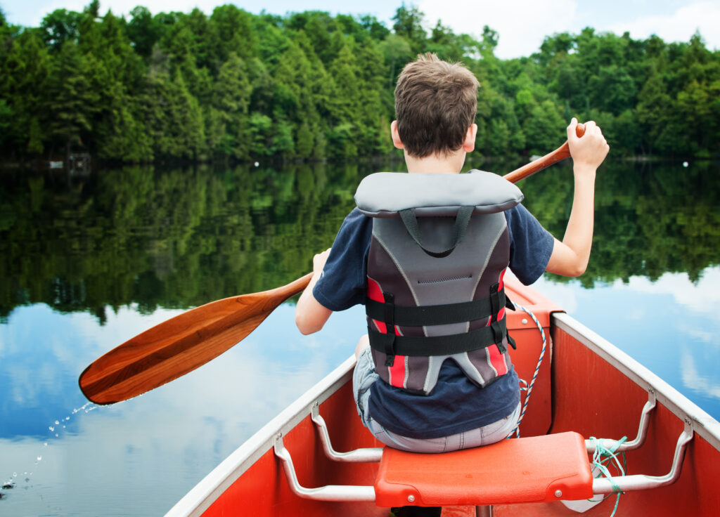 Boy in canoe