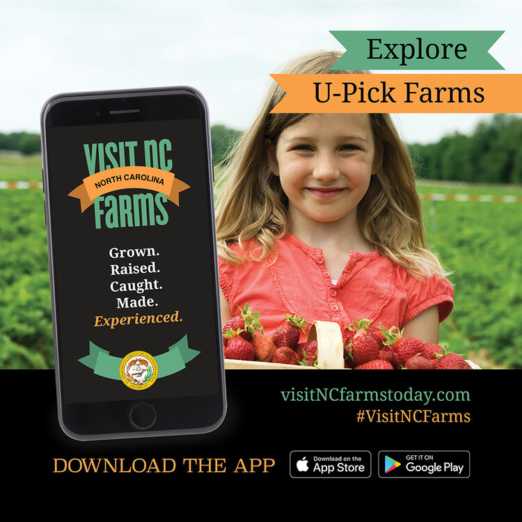 Visit NC Farm App, available on the appstore.