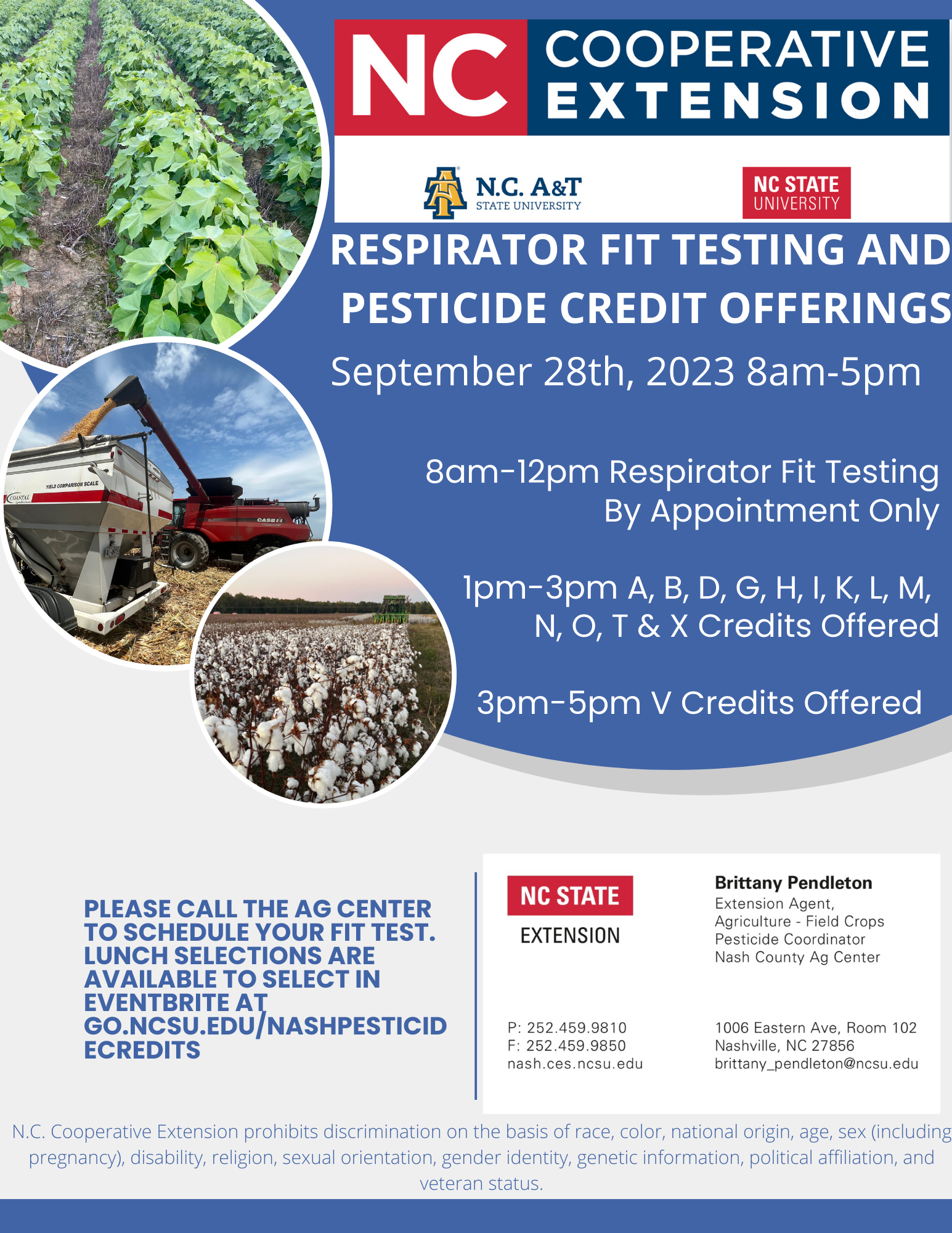 Respirator Fit Testing and Pesticide Credit Offerings event