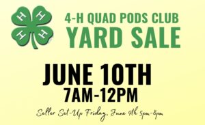 Cover photo for 4-H Yard Sale - June 10th