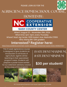 homeschool course offering flyer