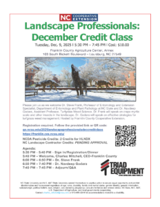 Landscape Professionals December Credit Class 2025 flier date, time, location agenda and registration info