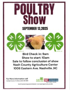 Cover photo for Nash County 4-H Poultry Show September 13, 2025