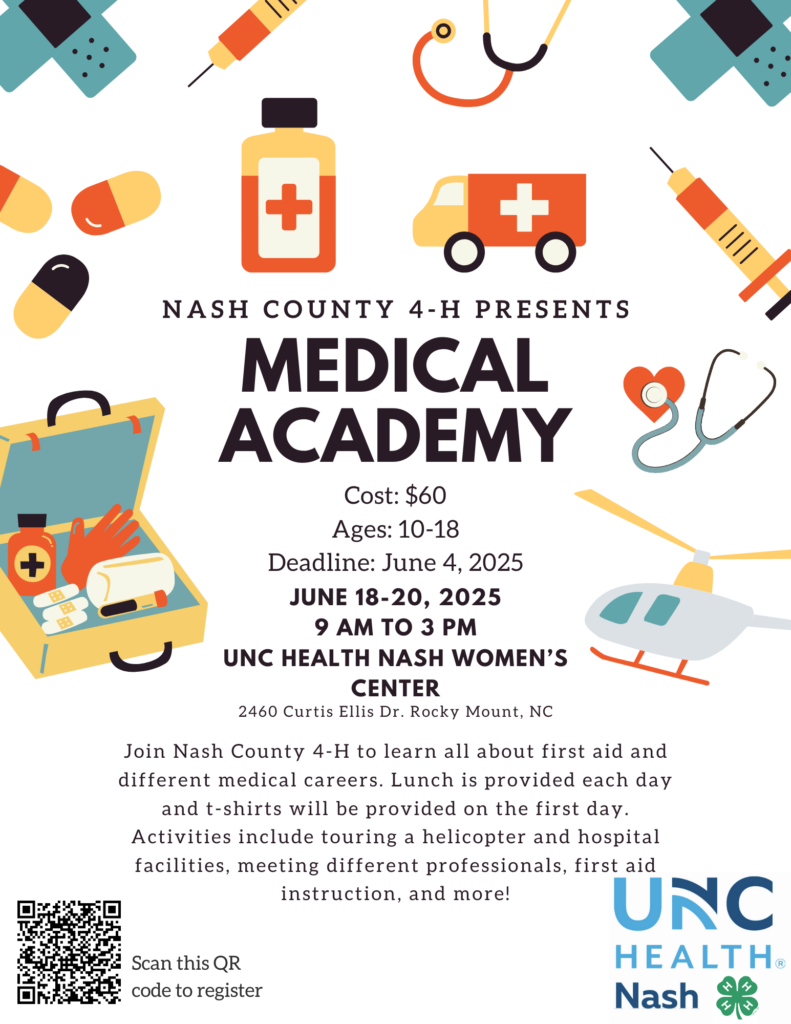 Registration Flyer for 4-H Medical Camp